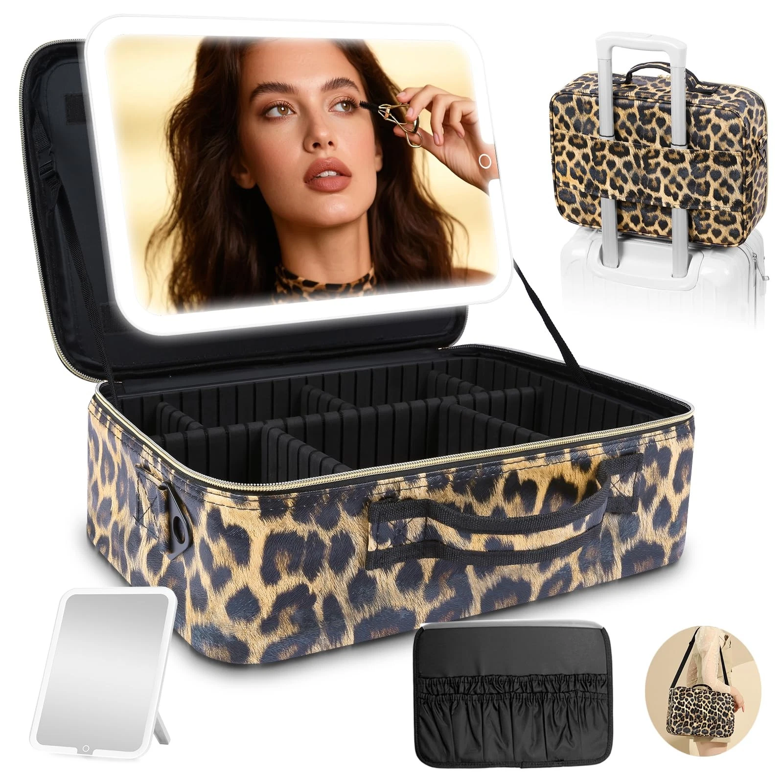 15''X11'' Large Makeup Bag with Removable Lighted Mirror, Professional Travel...
Opens in a new wind