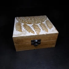 N25.204 Jewelry Box Wooden Handmade Vintage Art Deco Contemporary