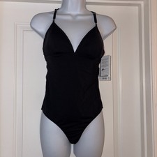 NWT Athleta Kihei Loop Back One Piece Black Swim Bathing Suit MSRP 108 Sz S