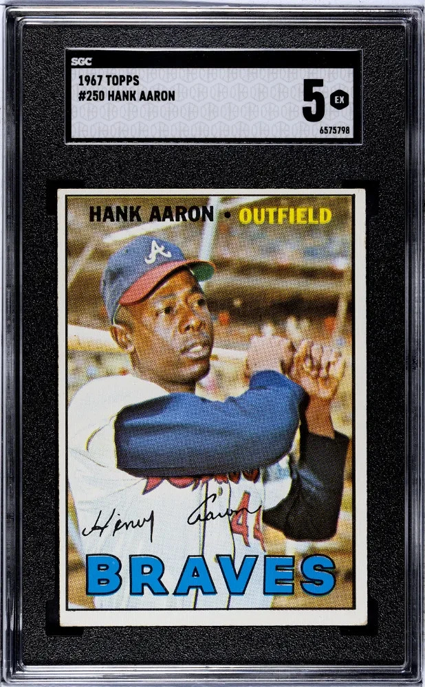 Hank Aaron 5 Graded Baseball Sports Trading Cards & Accessories