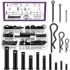 Swpeet 100Pcs 10 Sizes Clevis Pins with Cotter Pin Assortment Kit, Single Hole F