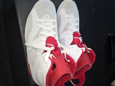 Jordan Air Jordan 6 Retro Alternate White/Red Leather High Top 384664-113