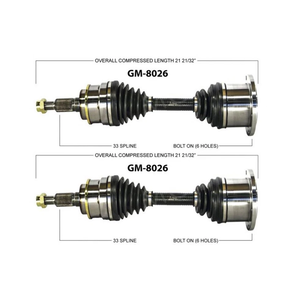 Conjunto de junta de eje CV par delantero nuevo 2 piezas para 01-10 GMC Sierra 2500 HD CU21_LP Foto 2 de 4