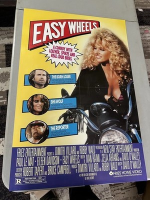 Easy Wheels 1990 Biker Comedy VHS Video Store Promo Poster Fries Home