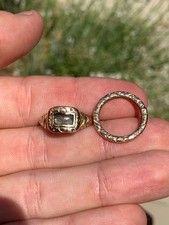 Gold plated embossed split ring & mourning ring Georgian 18th century