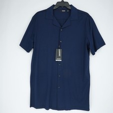 Murano Liquid Luxury Short-Sleeve Shirt XLT TALL Blue Solid 100 Cotton NWT
