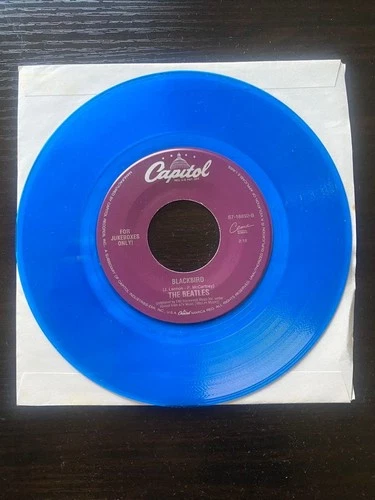 The Beatles Blackbird 7 Inch Record Blue Vinyl Excellent Condition