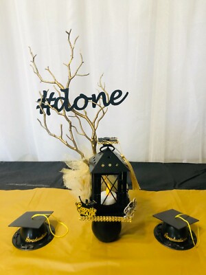8 Inch Graduation Centerpiece Decorations - Pack Of 3 Honeycomb Graduation Cap & Diploma Decor - View #14