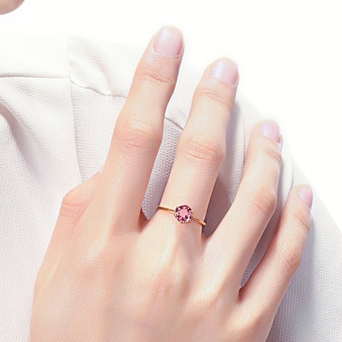 4/6 Claws Red CZ Rose Gold Filled Band Womens Wedding Solitaire Ring Size 4-10 - Picture 6 of 8
