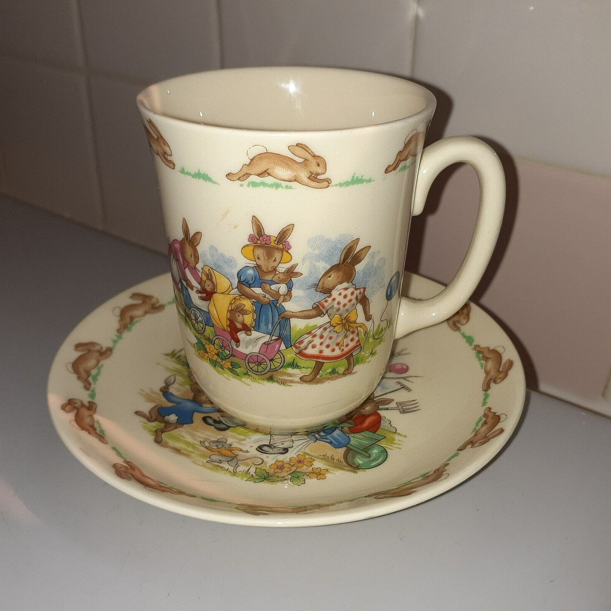 Royal Doulton English Fine Bone China BUNNYKINS Teacup & Saucer | eBay