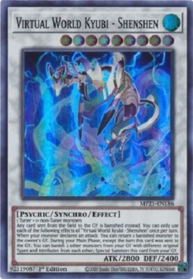 Yugioh Virtual World Kyubi Shenshen - 1st Edition Super Rare NM - Free Holo Card