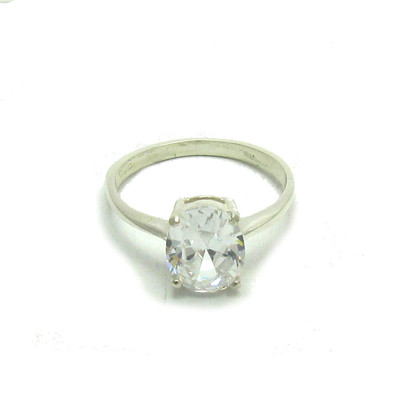 Stilvoll Sterling Silber Ring Mit 9x7mm CZ Solide Punziert 925 R001452 Empress