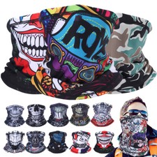 Clown Skull Bandana Half Face Mask Neck Warmer Gaiter Ski Mask Scarf Halloween