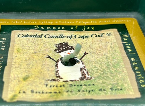 Colonial Candle of Cape Cod Forest Christmas Snowman Candle Green 8oz NEW - Picture 6 of 8