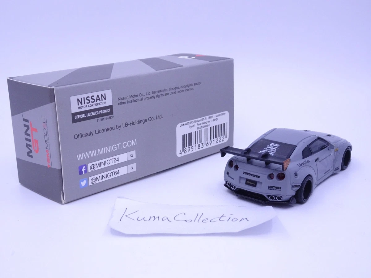 MINI GT - NISSAN LB WORKS GTR GT-R R35 (MATTE Grey) no. 3 RARE 1:64 LBWK