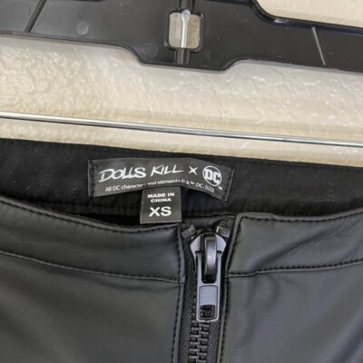 Dolls Kill Pants Womens XS Leggings Vegan Faux Leather DC Catwoman