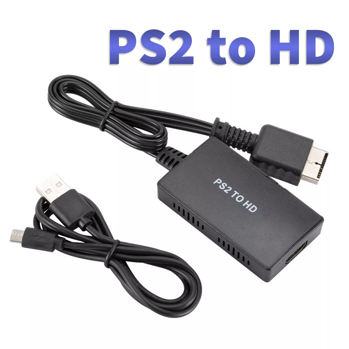 PS2 to HDMI Converter HD Video Adapter 3.5mm Audio Cable For