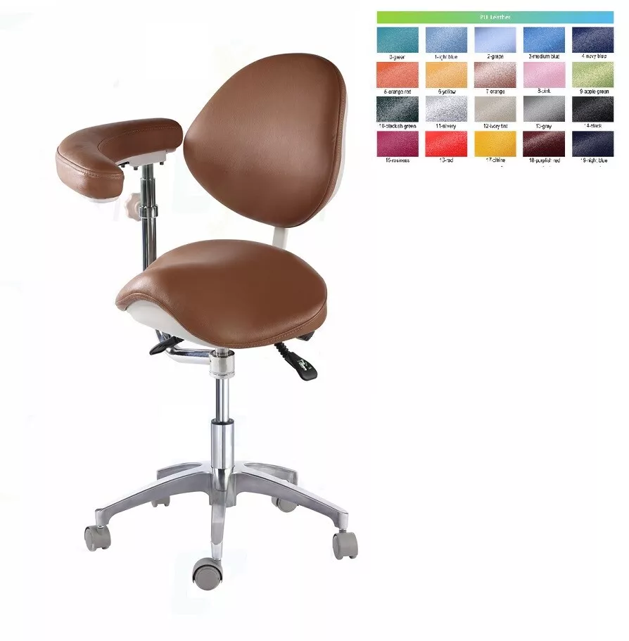 Standard Dental Saddle Chair Assistant Stool PU Leather QY Saddle