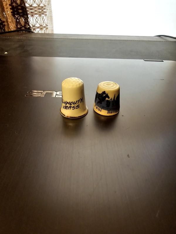 Two Ceramic Massachusetts Thimble