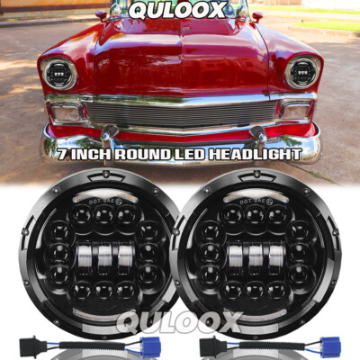 7'' Round LED Headlights For 1953-1957 Chevrolet Bel Air/150/210 Impala Ford