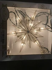 Kurt S. Adler Treetop White 10 UL listed clear incandescent lights Gold In Box