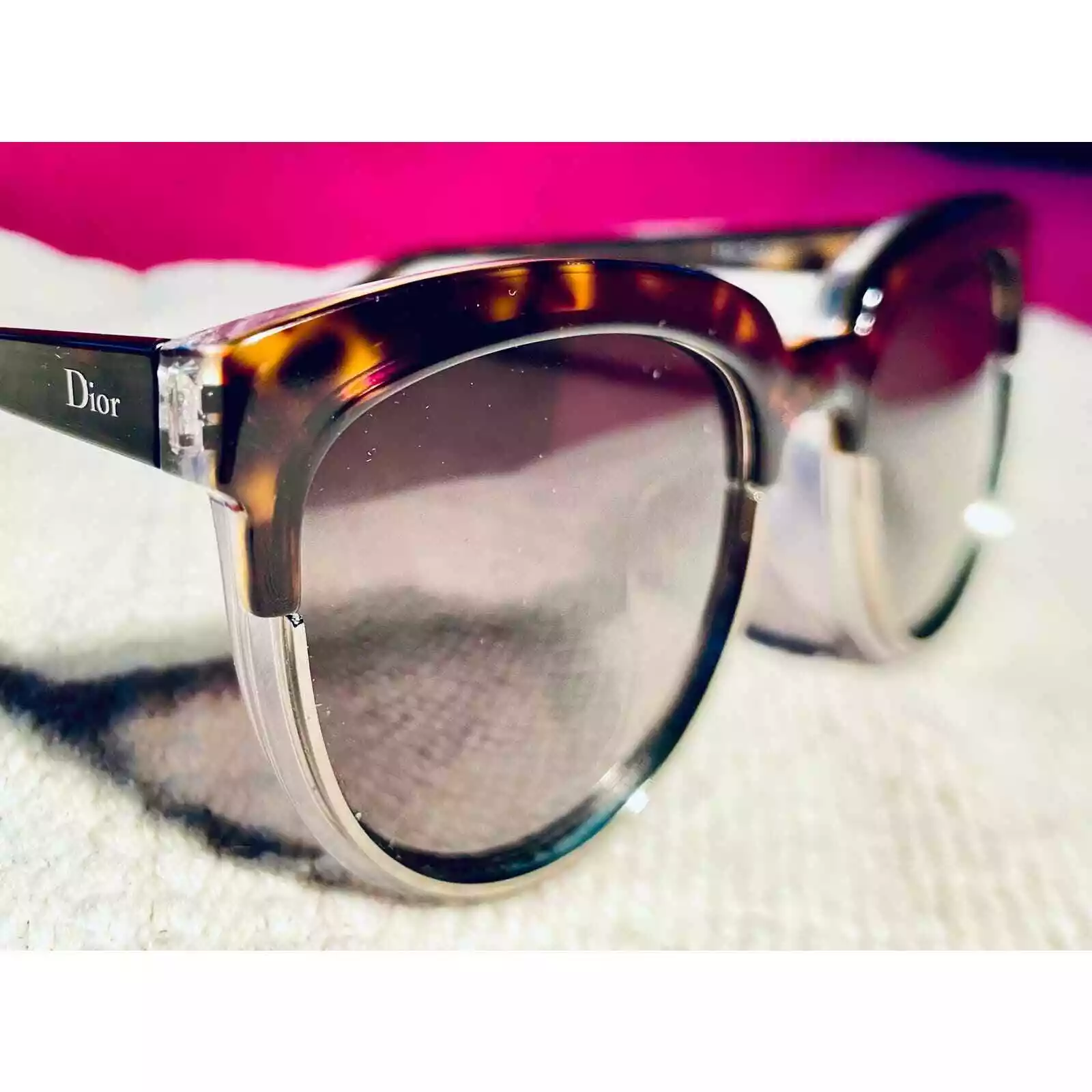 Lunettes de soleil transparentes Dior Sight 1 Relha 54 mm La Havane Italie