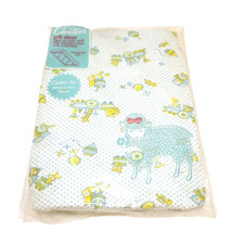 Vintage Carter's Crib Sheet Blue Toys Print Trains Jack in the Box NOS