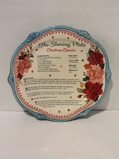 The Pioneer Woman Cheerful Rose Sharing Plate 12" Molasses Cookies Recipe