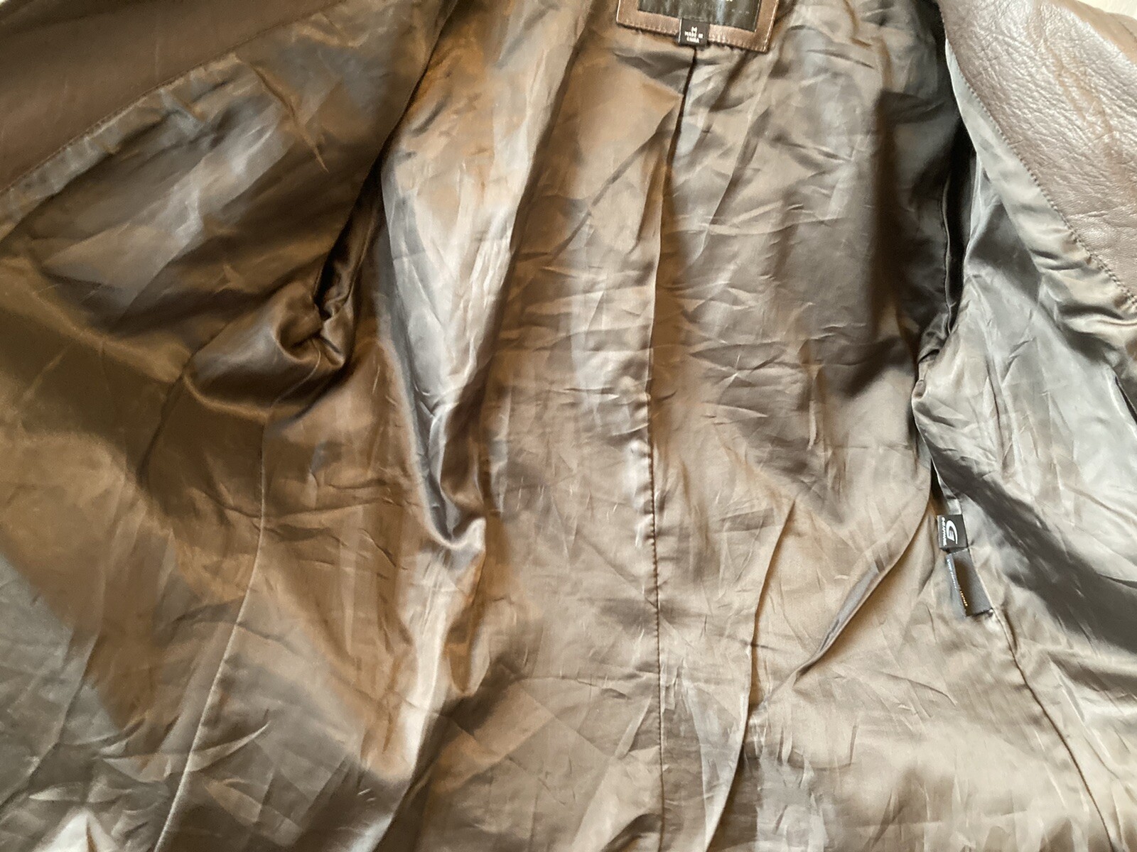 colebrook essentials brown leather zip-up jacket … - image 7