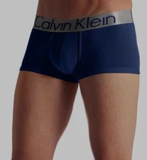 $44 Calvin Klein Underwear Men's Blue Nb1656 Microfiber Low Rise Trunk Size XL