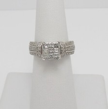 1CT Diamond Halo Engagement Anniversary Wedding Bridal Ring Band 10K White Gold