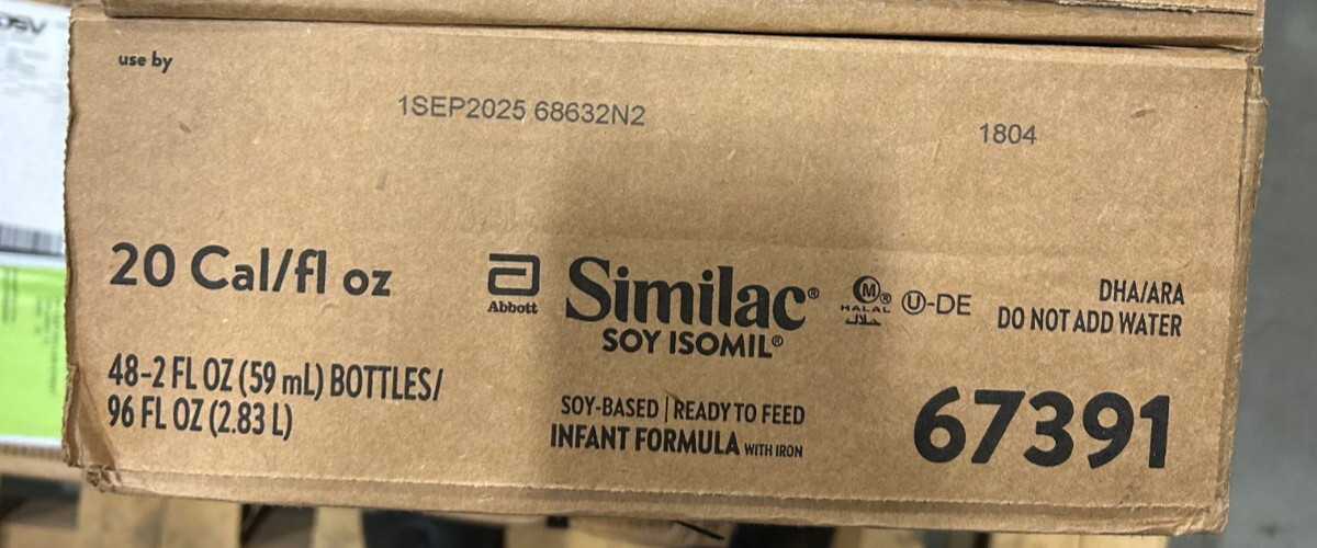 48 Bottles Similac Soy Isomil Ready to Feed Infant Formula 2oz 67391 Exp 08/2026