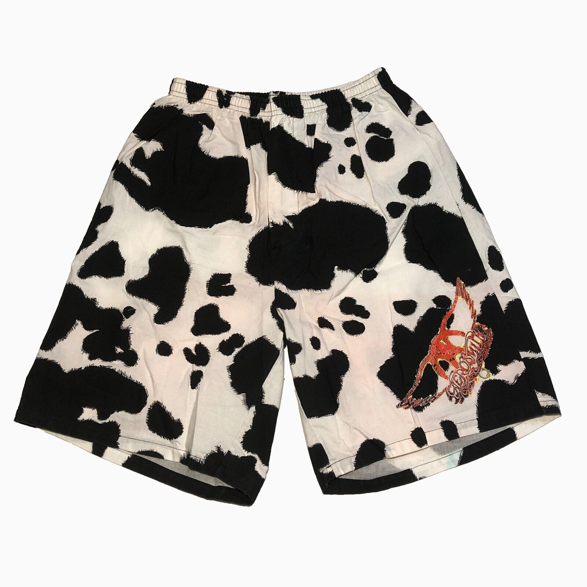 Vintage Rare 90's Aerosmith Band Promo By Giant Cow Print Shorts