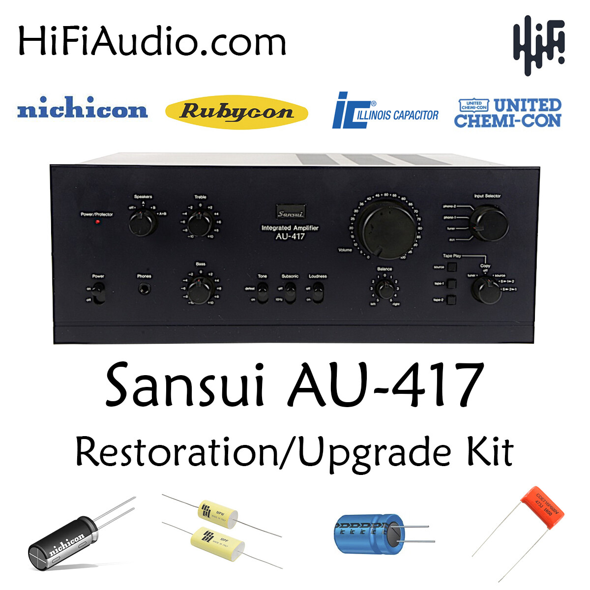 Sansui AU-417 rebuild restoration recap service kit fix repair