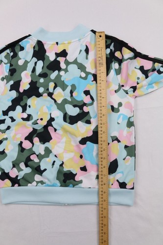 adidas Girls' Zip Front Tricot Bomber Jacket Camouflage Multicolor Sz L 14 - Picture 22 of 22