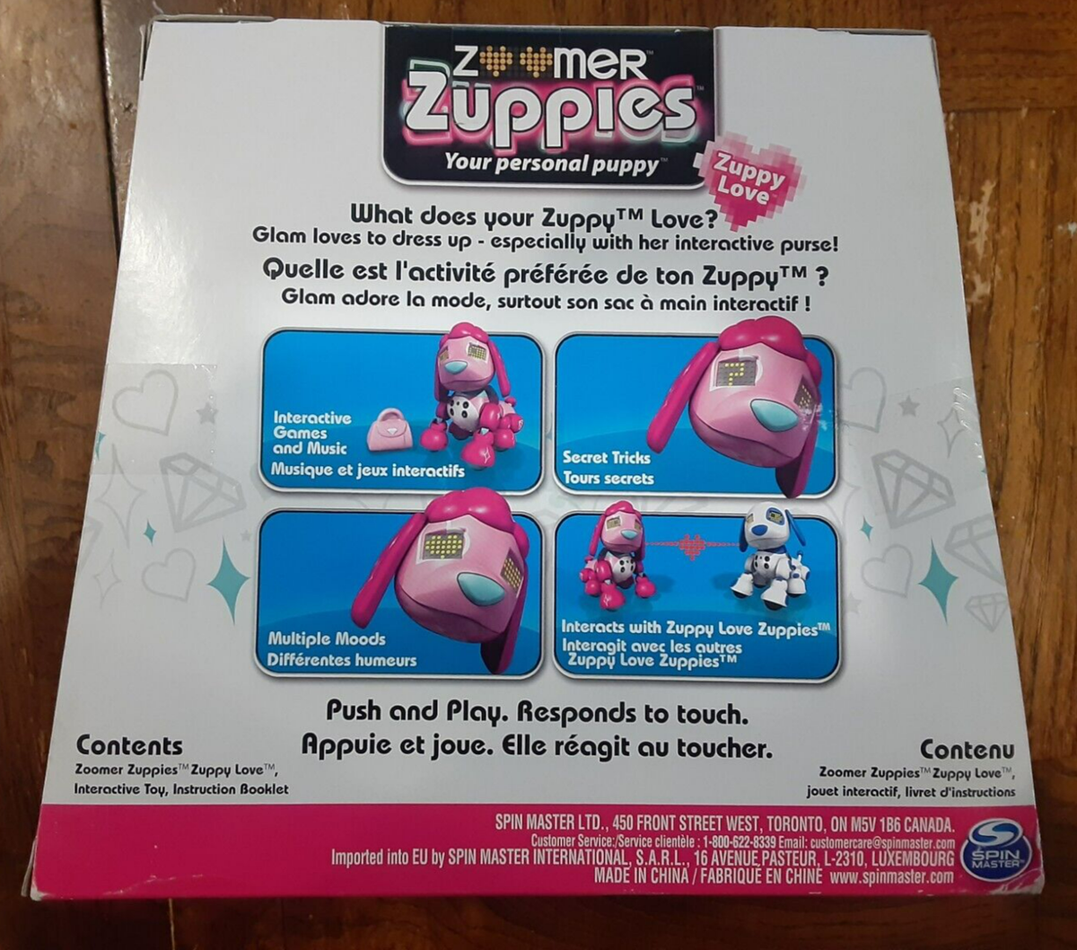 NIB Zoomer Zuppies GLAM Interactive Personal Robot Pink Puppy Dog