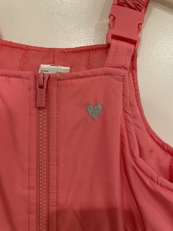 Carter's Niños Niñas Rosa Sólido 100% Poliéster Correa Ajustable Traje de Nieve Rosa S 4 Foto 3 de 4