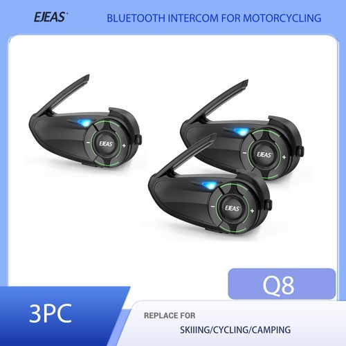 Interfono Bluetooth Per Casco Moto VFound Q8 - Mesh 3.0 + 5G, IP67 Impermeabile, Fino A 6 Piloti, Batteria 1200mAh