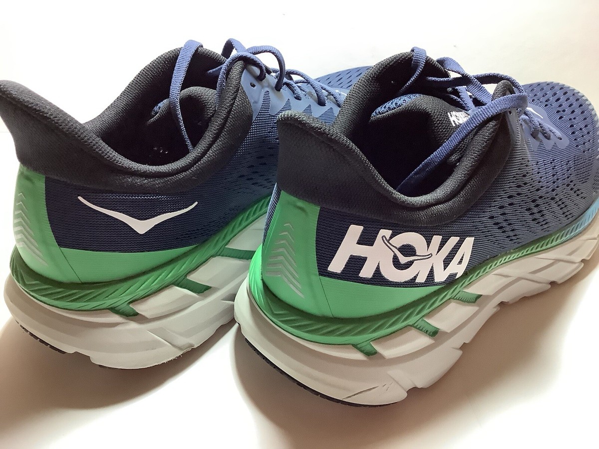 Hoka One One Clifton 7 Men Size 12.5 D Blue Green Running Athletic Shoes 1110508 MEN HOKA ONE CLIFTON 7:SZ12.5(M)1110508 BLUE RUNNING SHOES  main image 4