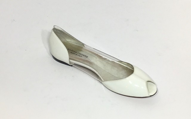 white peep toe flat shoes