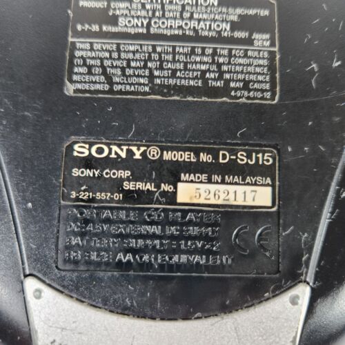Sony Sports D-SJ15 Discman CD Walkman Player mit G Schutz tragbarer CD Player - Bild 8 von 10