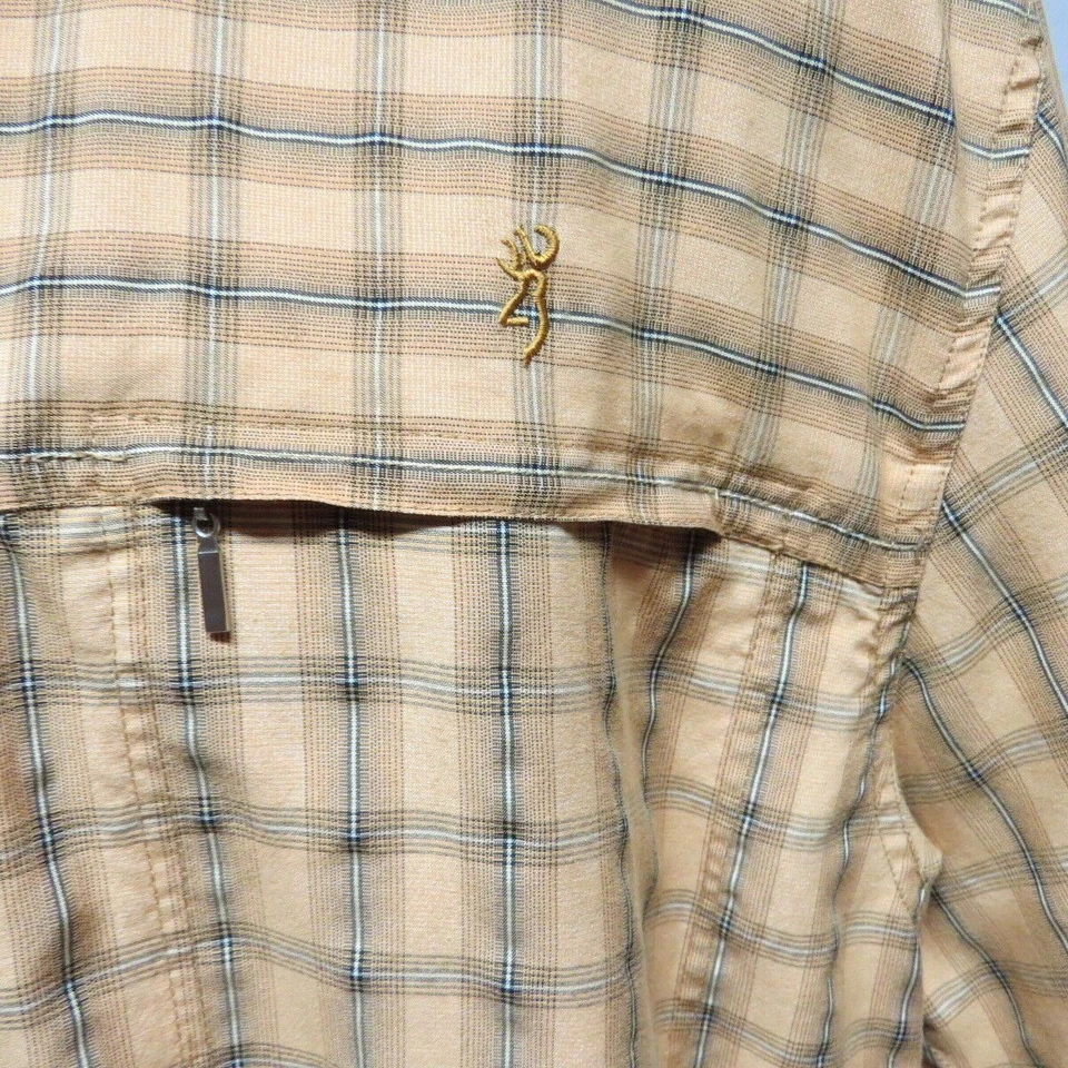 Browning Copper and Brown Shirt with left zipper pocket Breathable Camp Size L - Image 3 of 4