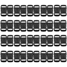 Black Plastic Side Release Buckle 3/8 Inch 120 Pack for Paracord Bracelets