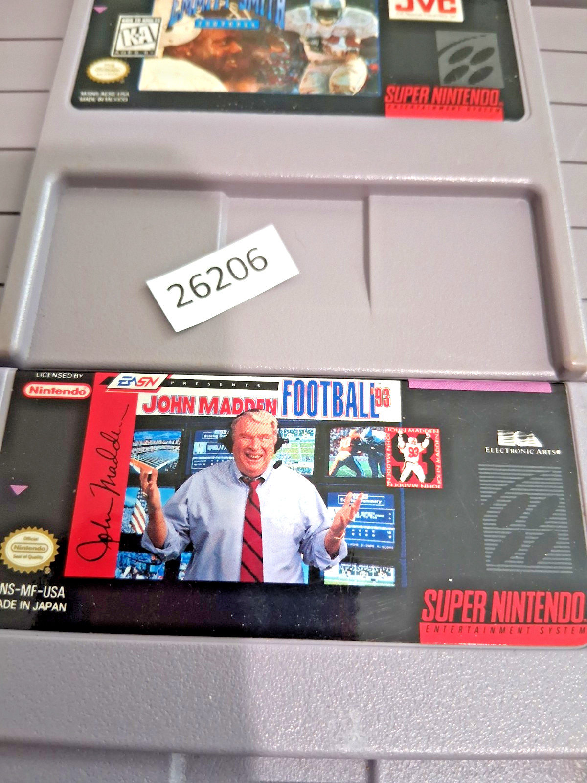 super Nintendo games Capcom's MVP Football, John Madden, Emmit  SNES  26206 bc15