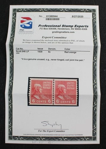 CKStamps: US Stamps Collection Scott#846 Mint NH OG PSE Cert