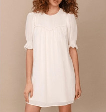 Reformation Mini bodycon lagenlook boho Dress Women Size 4 Ivory  A005095