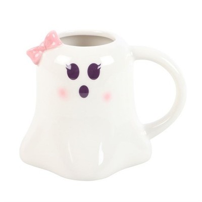 Mrs Boo Geisterform Becher mit Schleife Halloween Deko Tee Kaffeetasse Geschenk verpackt