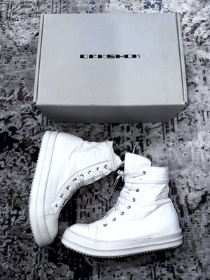 Rick Owens DRKSHDW Canvas Ramones High-Tops ( Milk  Colorway)   Size 43
