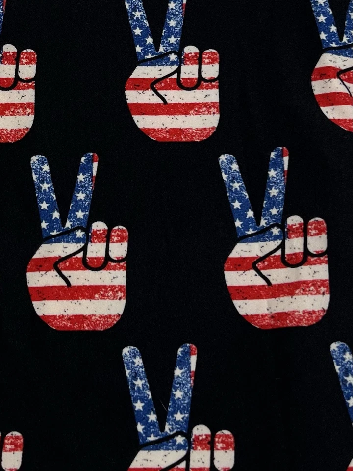 Leggings LuLaRoe OS Talla Única PAZ Estrella EE. UU. HIPPIE América BANDERA Woodstock Informal Foto 2 de 4