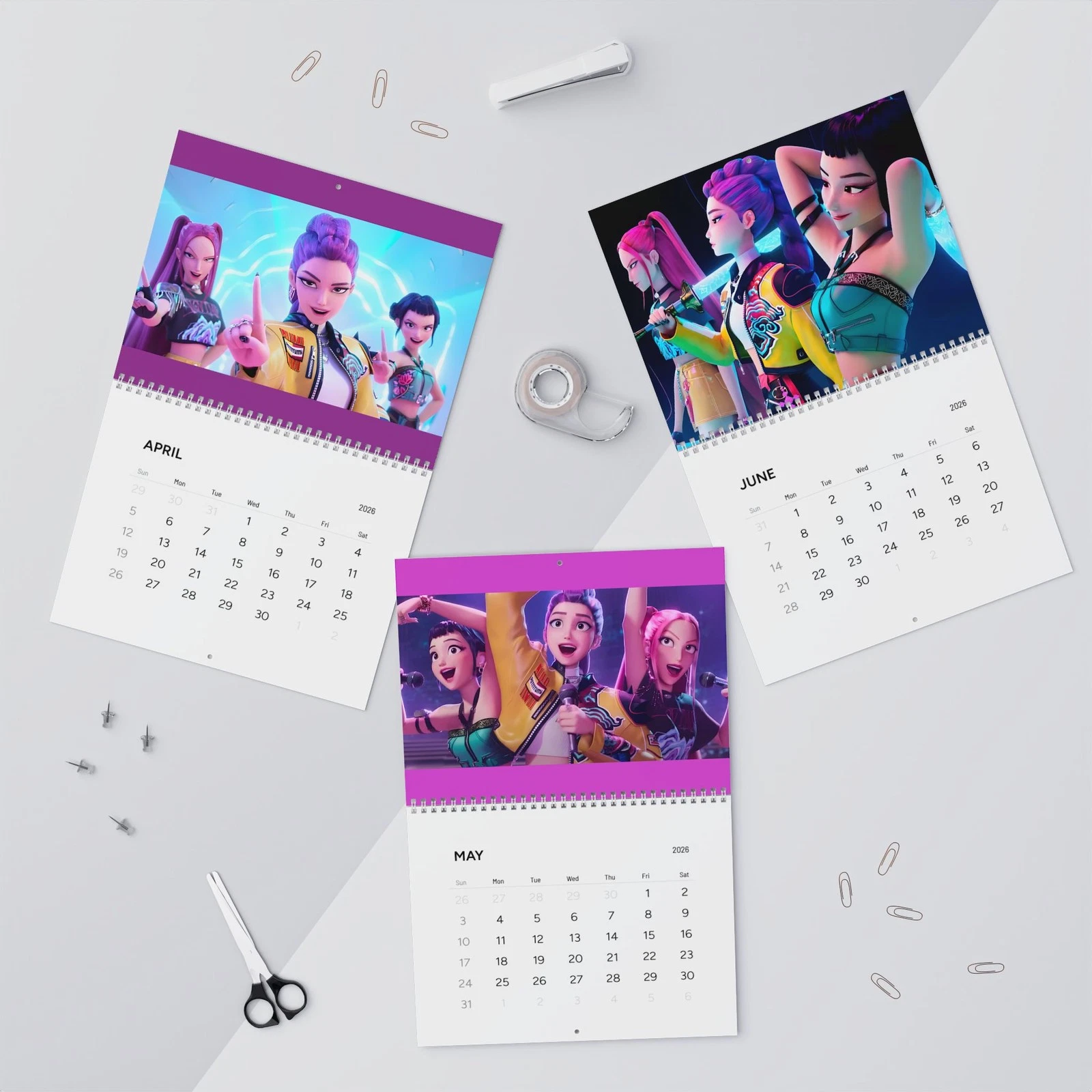 K-POP Demon Hunters Wall Calendar 2026